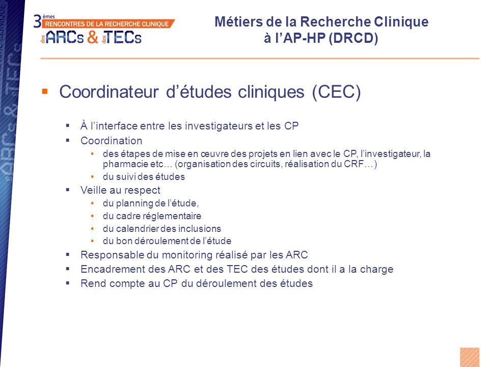 Exemple de CV coordinateur d'etudes cliniques